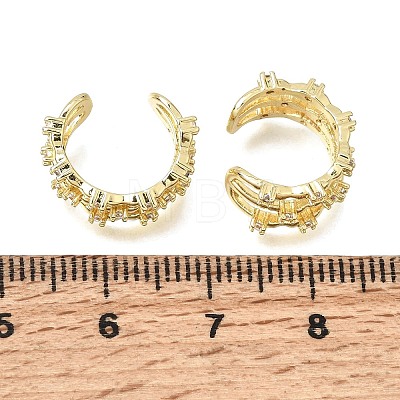 Brass Micro Pave Cubic Zirconia Cuff Earrings for Women CU-CBAE7DF-17G-1
