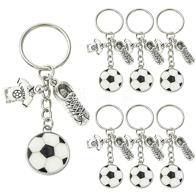 10Pcs Football Theme Alloy Keychain KEYC-YW00231-1