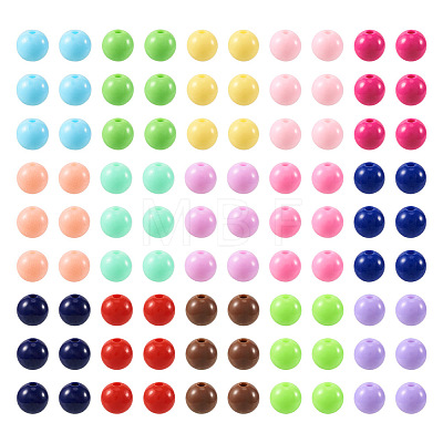 300Pcs 15 Colors Opaque Acrylic Beads SACR-TA0001-13-1