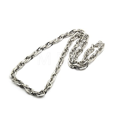 Fashionable 304 Stainless Steel Rope Chain Necklaces for Men STAS-A028-N040-1