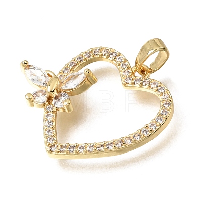 Valentine's Day Brass Micro Pave Clear Cubic Zirconia Pendants KK-C263-29C-G-1