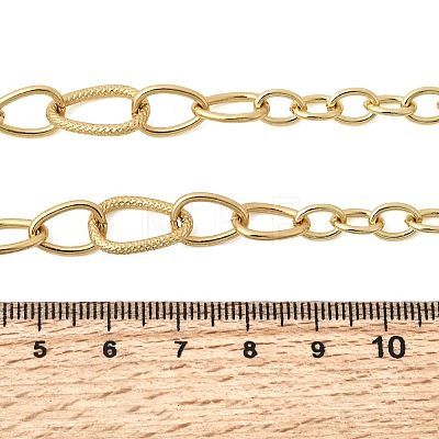 Brass Teardrop Link Chain Necklaces NJEW-L013-14G-1
