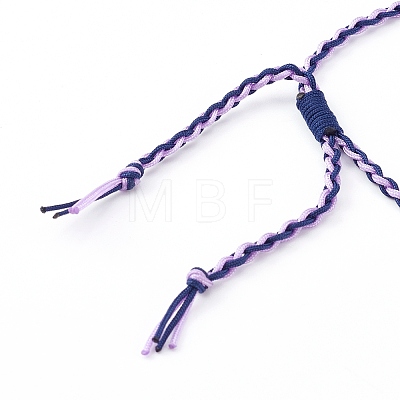Adjustable Two Tone Nylon Thread Braided Bead Bracelets BJEW-JB05960-04-1