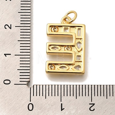 Brass Micro Pave Clear Cubic Zirconia Pendants KK-G521-01G-E-1