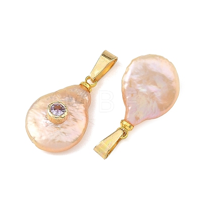 Natural Keshi Pearl Pendants PALLOY-JF06011-1
