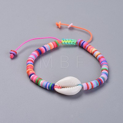 Handmade Polymer Clay Heishi Beads Kids Braided Bracelets BJEW-JB04317-1