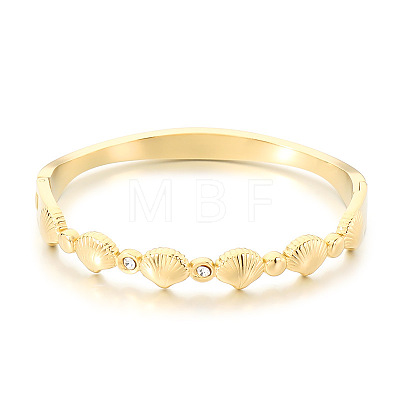 304 Stainless Steel & Crystal Rhinestone Hinged Bangles for Women WGC712A-01-1