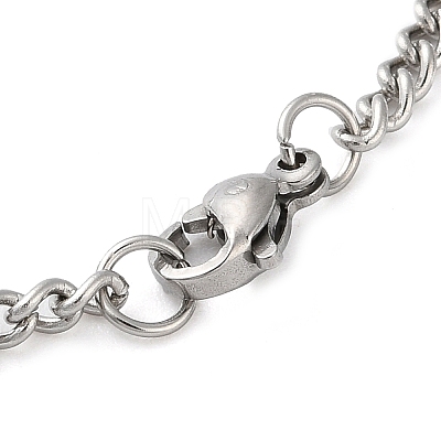 Non-Tarnish 304 Stainlessa Steel Curb Chain Pendant Necklaces NJEW-H034-05P-1