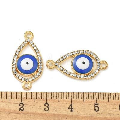 Alloy Blue Enamel Evil Eye Connector Charms ENAM-S003-03F-1