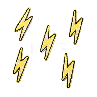 Lightning Bolt Polyester Computerized Embroidery Iron on Patches PATC-WH0001-78A-1