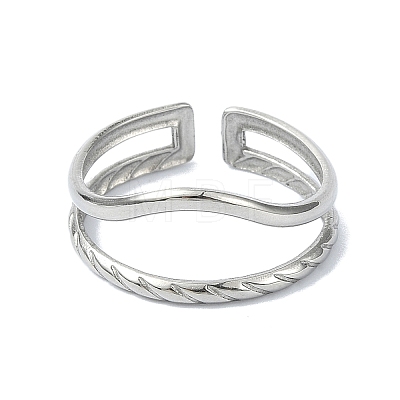 304 Stainless Steel Cuff Rings RJEW-M019-48P-1