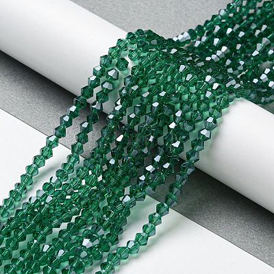 Transparent Electroplate Glass Beads Strands GLAA-F029-2mm-C10-1