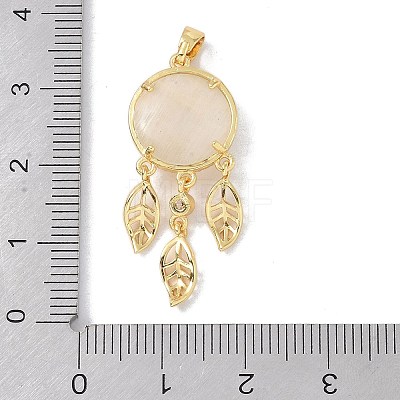 Brass Micro Pave Clear Cubic Zirconia Pendants KK-P273-01G-1