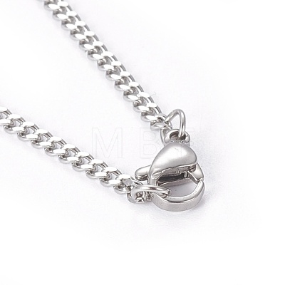 304 Stainless Steel Curb Chain Necklaces MAK-I012-W01-1