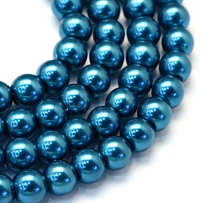 Baking Painted Pearlized Glass Pearl Round Bead Strands HY-Q003-4mm-06-1