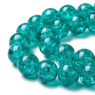 Spray Painted Crackle Glass Beads Strands CCG-Q001-8mm-15-1