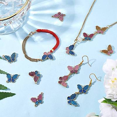 20Pcs Butterfly Alloy Enamel Pendants & Links Connectors JX228A-1