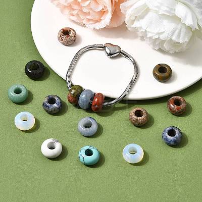 Natural & Synthetic Gemstone European Beads G-G740-14x8mm-M-1