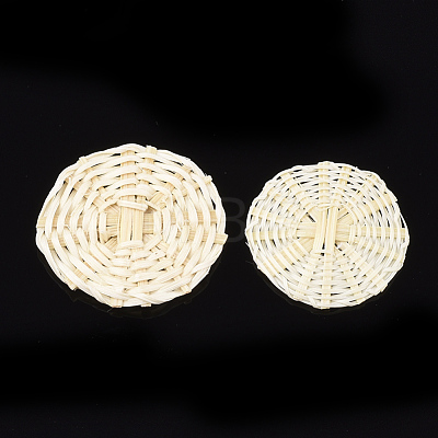 Handmade Reed Cane/Rattan Woven Beads X-WOVE-T006-022-1