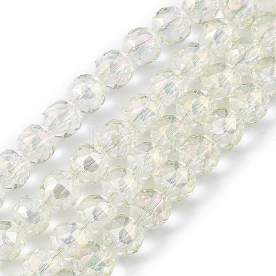 Transparent Electroplate Glass Beads Strands EGLA-F154-FR03-1