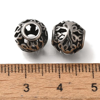 304 Stainless Steel European Beads STAS-D191-05E-AS-1