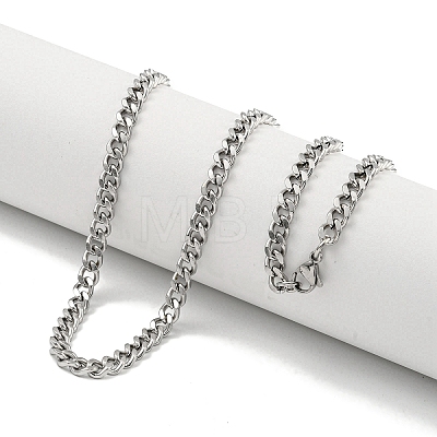 Non-Tarnish 201 Stainless Steel Cuban Link Chain Necklaces for Women and Men NJEW-F322-12P-04-1