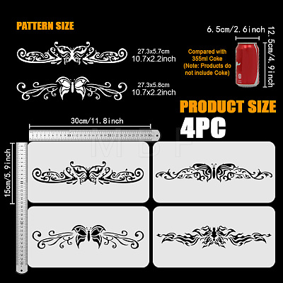 PET Hollow Out Drawing Painting Stencils DIY-WH0394-0317-1