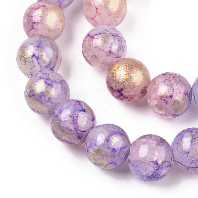 Baking Painted Crackle Glass Bead Strands DGLA-R053-04A-1