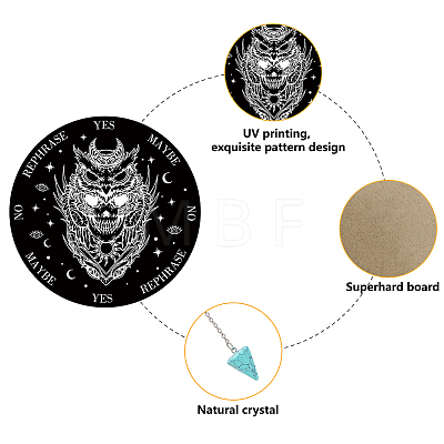 1Pc Chakra Gemstones Dowsing Pendulum Pendants FIND-CN0001-15B-1