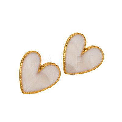 Fashionable 304 Stainless Steel Heart Stud Earrings LS-JW1636-2-1