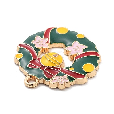 Christmas Theme Alloy Enamel Pendants ENAM-D060-04G-1