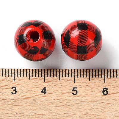 Printed Wood European Beads WOOD-Z002-09A-1