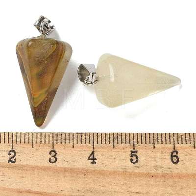 Watermelon Stone Glass Pendants G-B127-13P-03-1