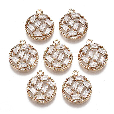 Brass Micro Pave Cubic Zirconia Pendants KK-R111-072-1