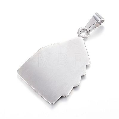 316 Surgical Stainless Steel Pendants STAS-F085-05AS-1