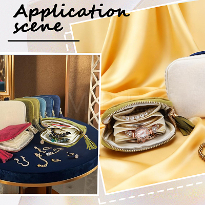 Velvet Jewelry Storage Zipper Bags with Tassel ABAG-PA0001-01A-1