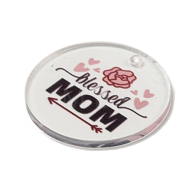 Mother's Day Opaque Acrylic Pendants BACR-C001-02A-1