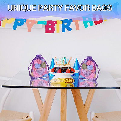 50Pcs Organza Bags Jewellery Storage Pouches Wedding Favour Party Mesh Drawstring Gift OP-TA0001-16A-1