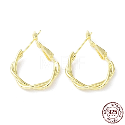 925 Sterling Silver Hoop Earrings EJEW-K258-09G-1