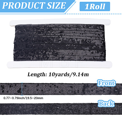 10 Yards Polyester Paillette Ribbon OCOR-CY0004-70B-1
