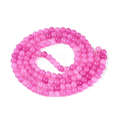Ombre Effect Dyed Crackle Glass Beads Strands GLAA-Q106-01A-B20-1