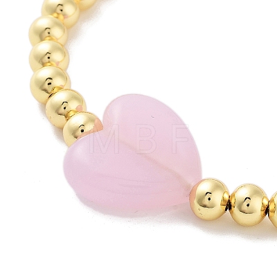 Handmade Lampwork Heart Bracelets BJEW-Q338-01K-1