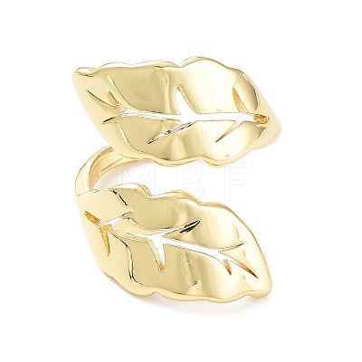Brass Open Cuff Rings RJEW-D016-04G-1