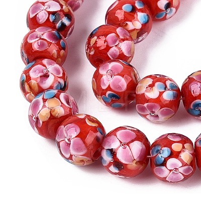 Handmade Lampwork Beads Strands LAMP-Q041-08D-1