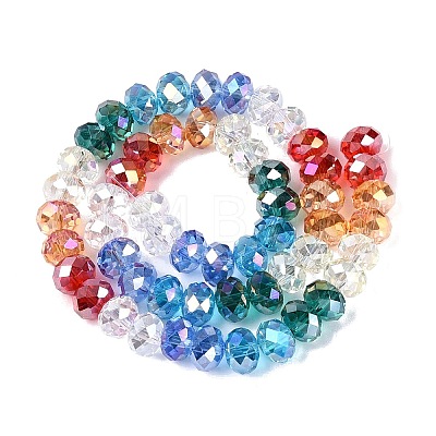 Electroplate Transparent Glass Beads Strands EGLA-N022-16A-A02-1