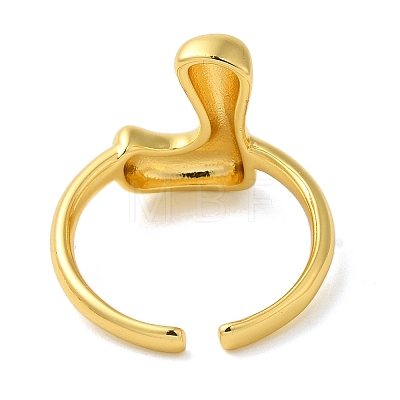 Initials Brass Open Cuff Ring for Women RJEW-N046-02L-G-1