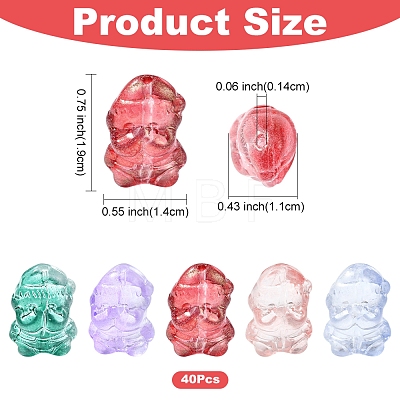 40Pcs Christmas Theme Transparent Glass Beads GLAA-FS0001-87A-1
