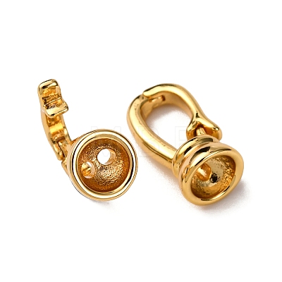 Brass Fold Over Clasps KK-Z121-25G-1