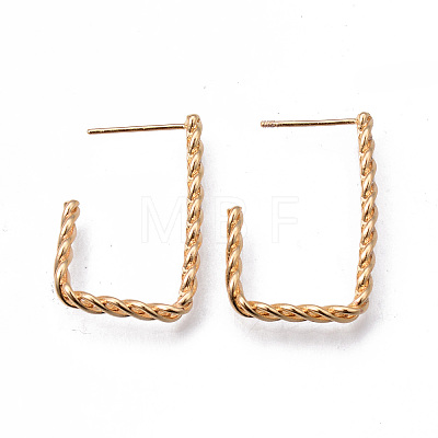 Brass Clear Micro Pave Cubic Zirconia Stud Earrings KK-N232-192-NF-1