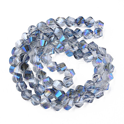 Electroplate Transparent Glass Beads Strands EGLA-N002-39-D01-1